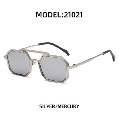 Steampunk Polygonal Small Frame Sunglasses