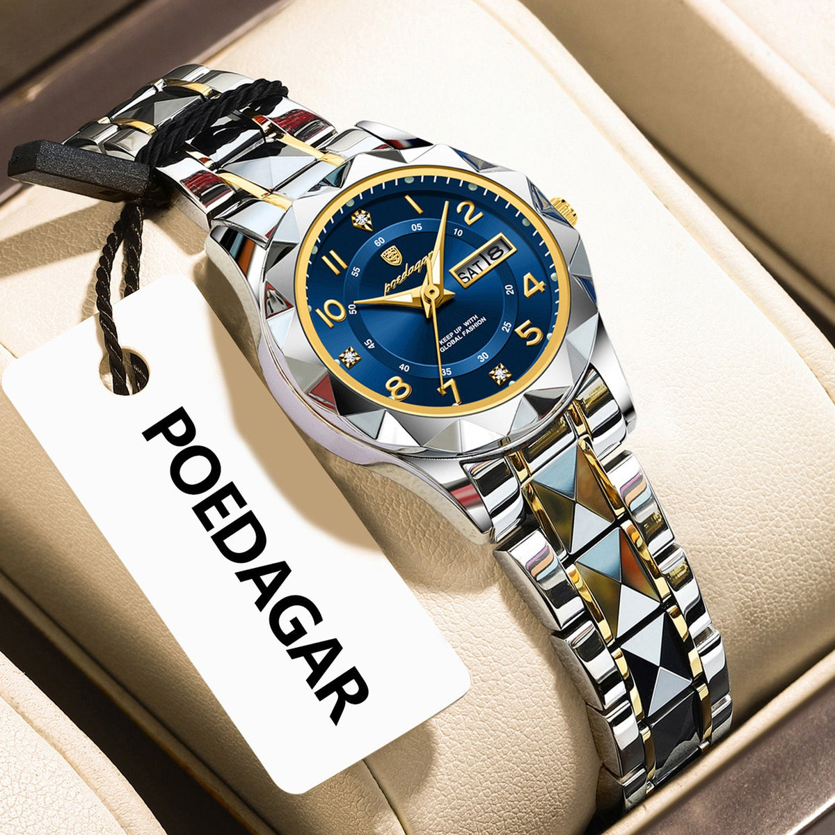 Womens Waterproof Luminous Dual-calendar Watch
