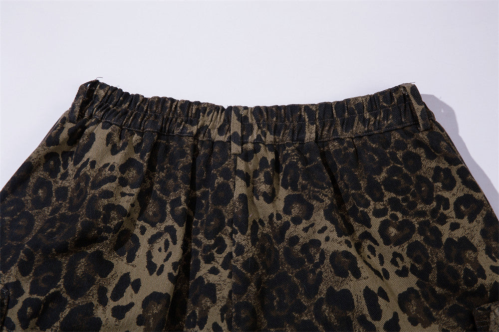 Leopard Camouflage Workwear Shorts Men