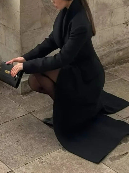 Hourglass Longline Tailored Wool-Blend Coat