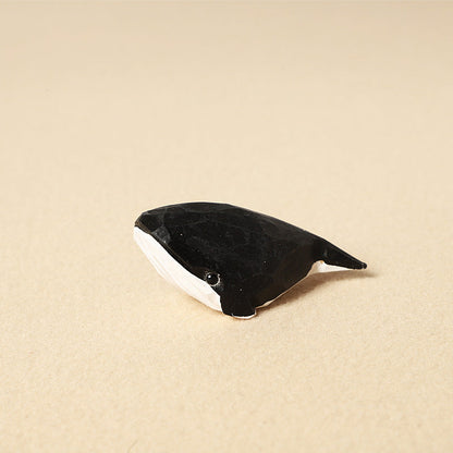 Creative Handmade Wooden Carving Whale Keychain Pendant