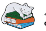 Geometric Cartoon Book Brooch