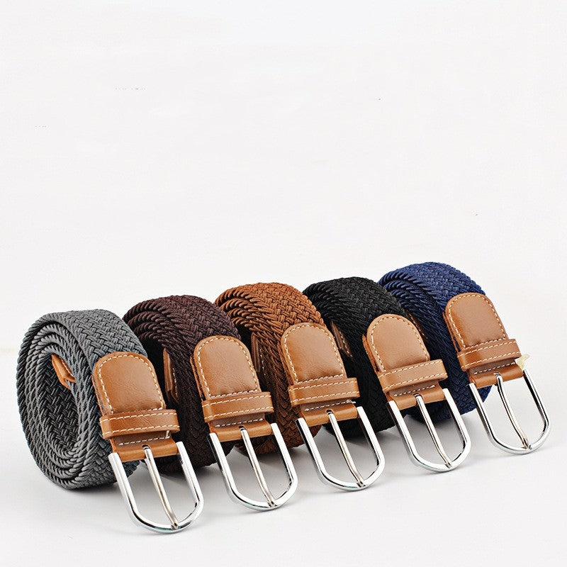 Women's Canvas Belt Casual Stretch Braided Buckle
