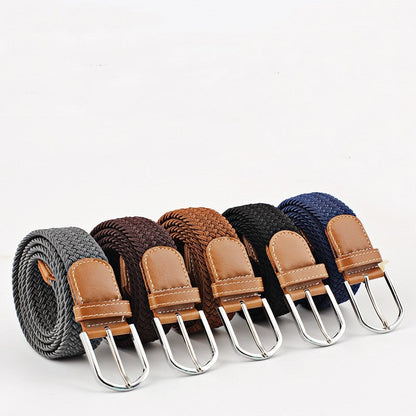 Women's Canvas Belt Casual Stretch Braided Buckle
