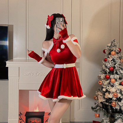 Women's Fashion Simple Christmas Clothes Night Skirt Suit