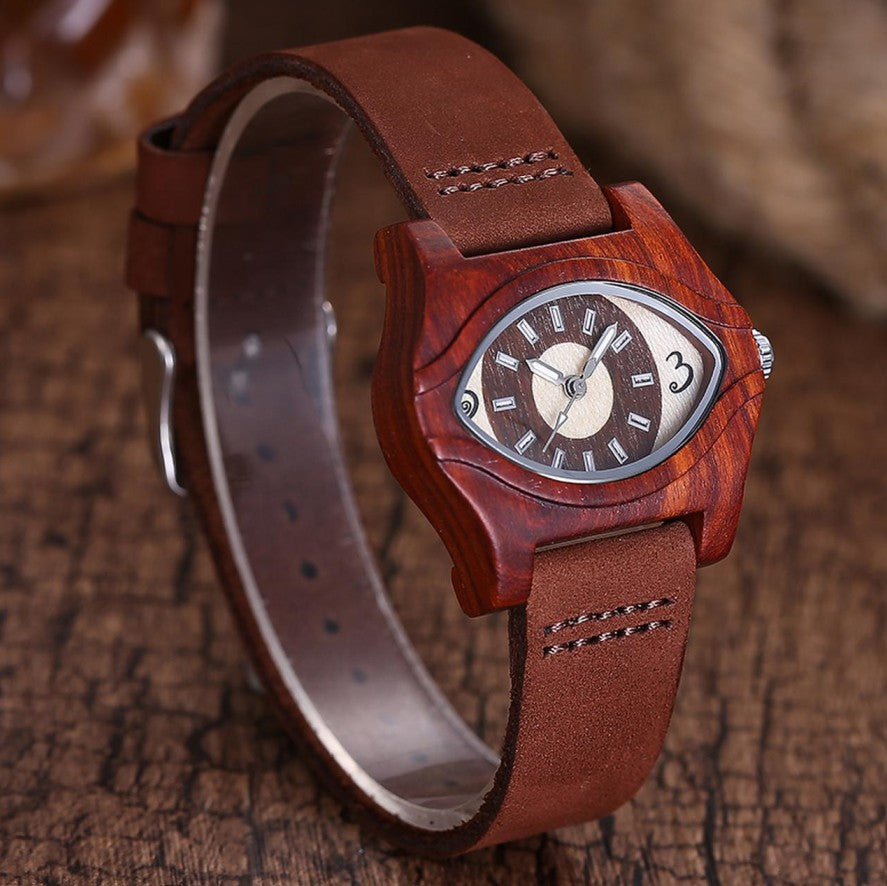 Qians Casual Wooden Watch A High-quality Sandalwood Timepiece With An Eye-catching Dial