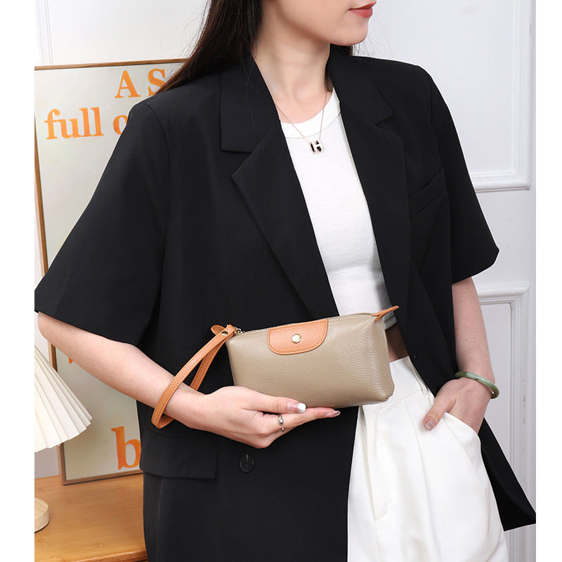 First Layer Women's Leather Large Capacity Clutch Handbag