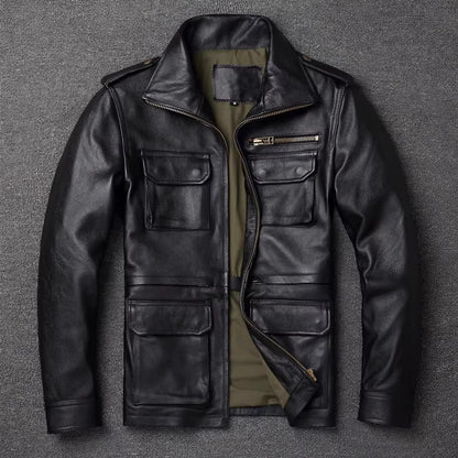 Autumn And Winter Workwear Leather Jacket For Men