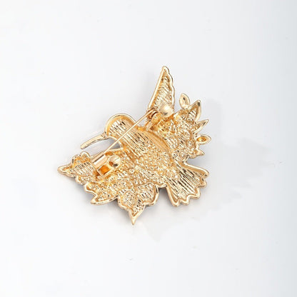 Retro Bird And Floral Enamel Brooch Subtly Luxurious For The Commute