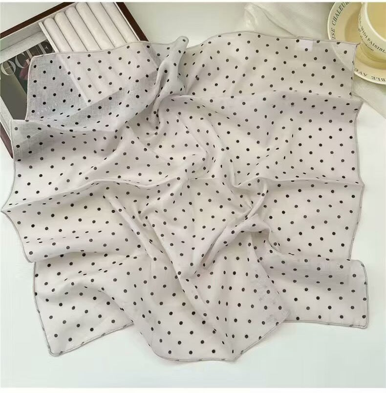 Korean-style Fresh And Delicate Floral Silk Scarf