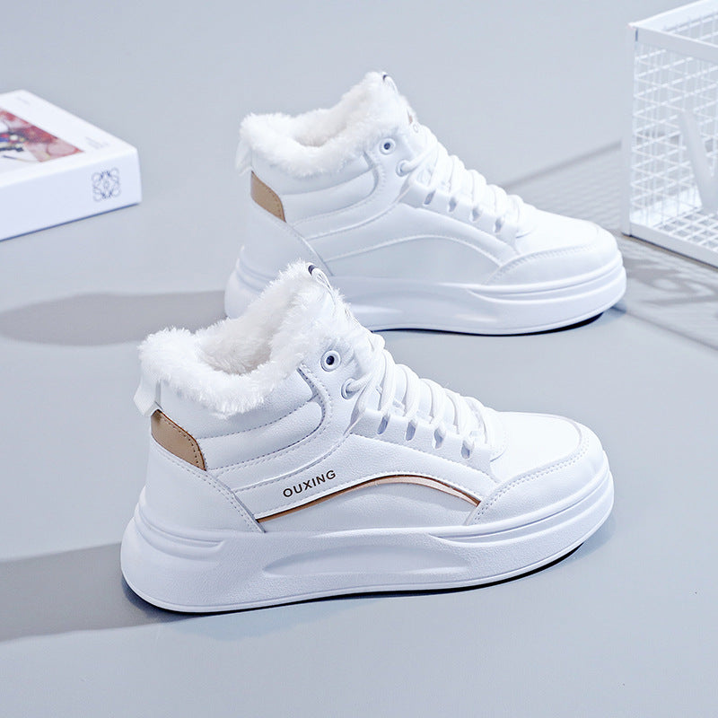 Fleece-lined High-top Insulated Casual Cotton Shoes
