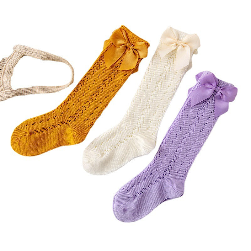 Hollow Loop Mesh Calf Socks For Children