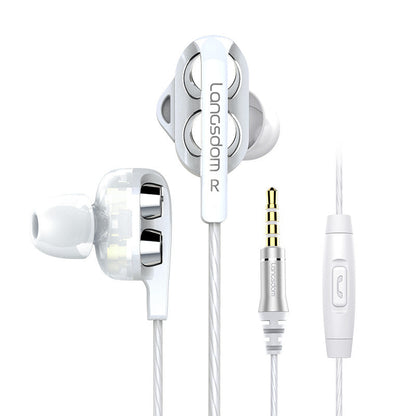 D4 Quad-core Dual-moving Coil Eating Chicken Gaming Headset In-ear