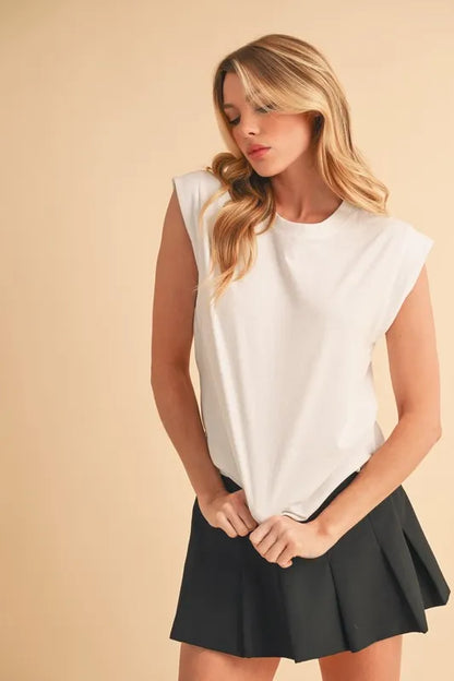 Aemi+Co Solid Color Round Neck Tank