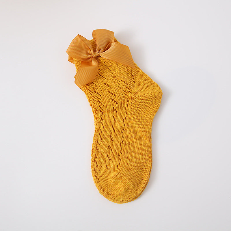 Hollow Loop Mesh Calf Socks For Children