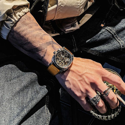 Relief-cut Hollowed-out Fully Automatic Mechanical Watch For Men
