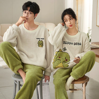 Coral Fleece Couple Household Velvet Pajamas