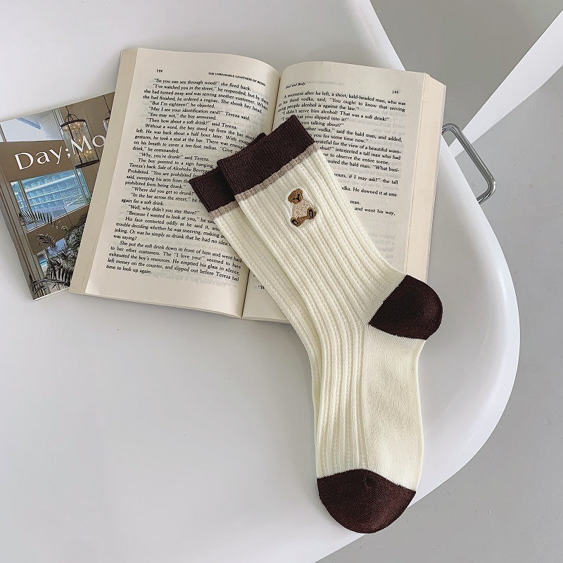 Embroidered Socks For Children With Double Stitches