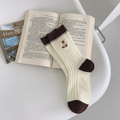 Embroidered Socks For Children With Double Stitches