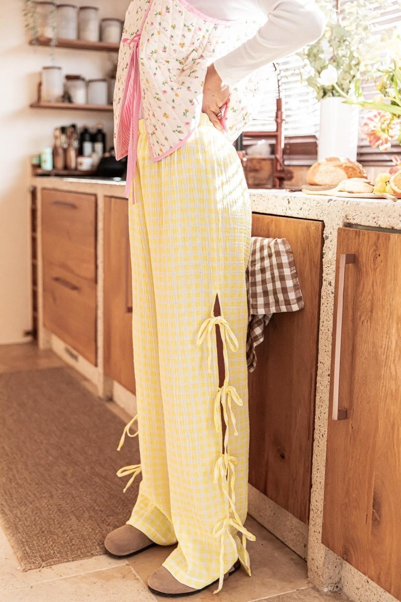 Women's Loose Side Lace-up Casual Trousers