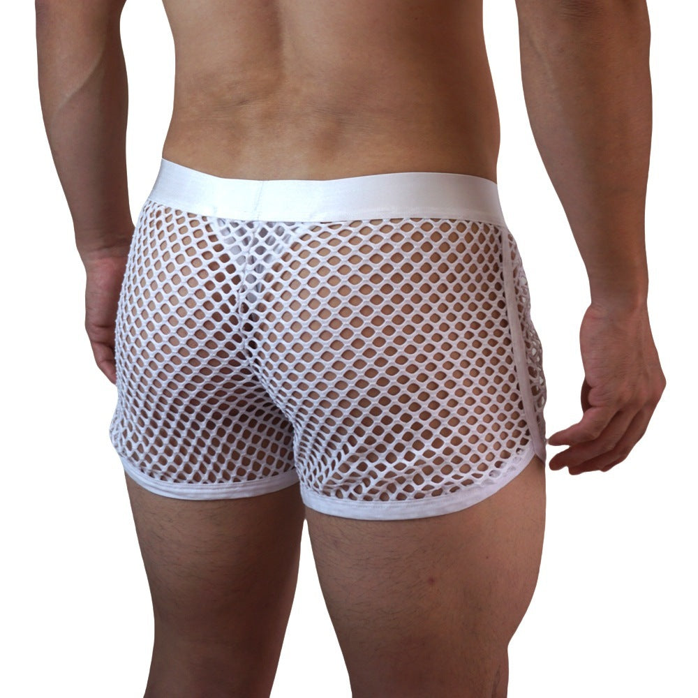 Men's Solid Color Mesh Low Waist Underwear
