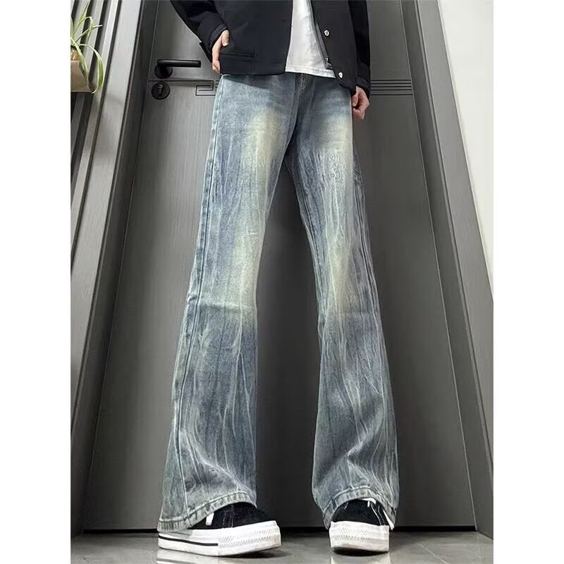 Mens Casual Straight-leg Cropped Trousers