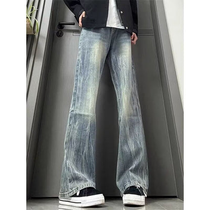 Mens Casual Straight-leg Cropped Trousers