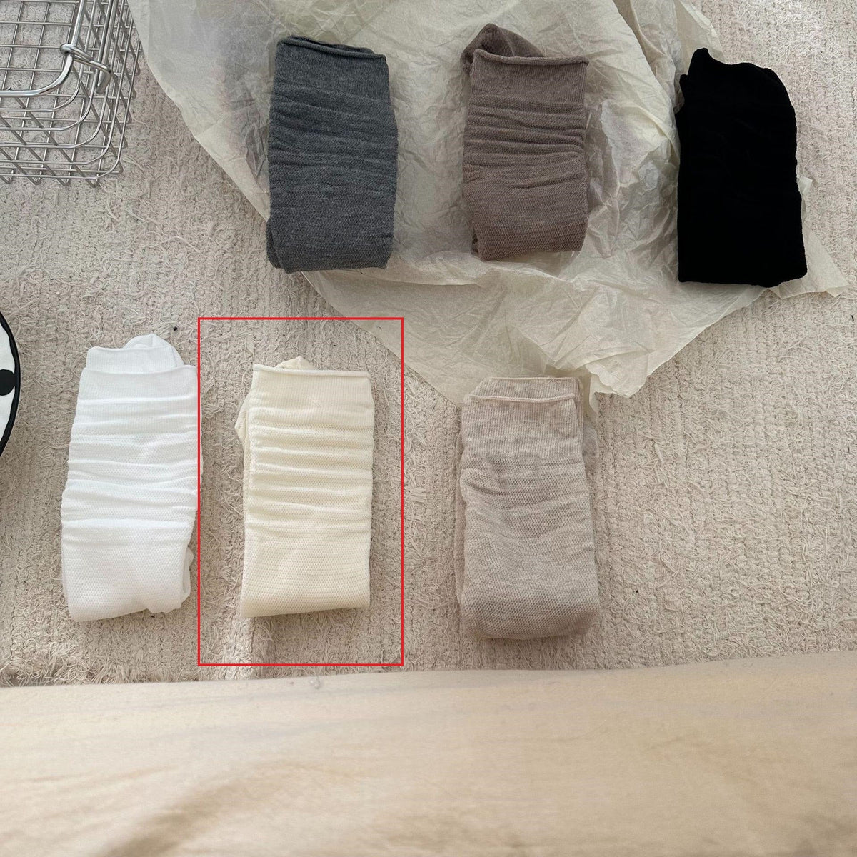 Colorful String Mesh Hollow Mid-Calf Socks