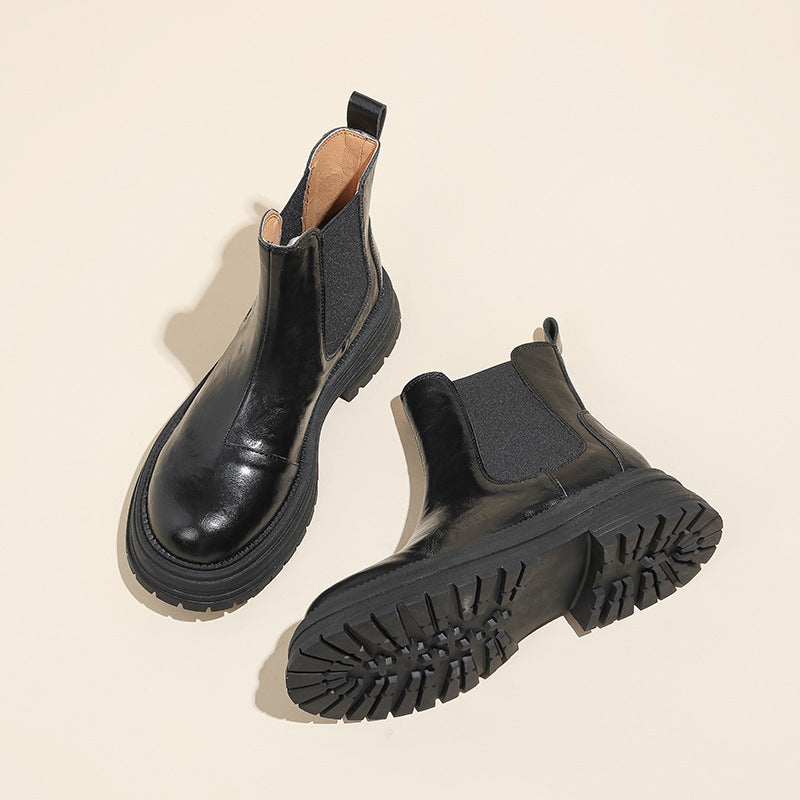 New Vintage Leather Ankle Boots For Women