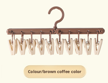 Retractable folding sock clip-coffee color-1 piece