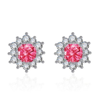 Elegant Full-diamond Snowflake Stud Earrings Pendant Necklace And Ring Jewelry Set