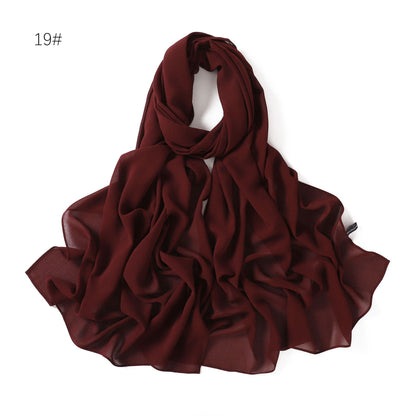 Soft Draping Solid-color Scarf For Women