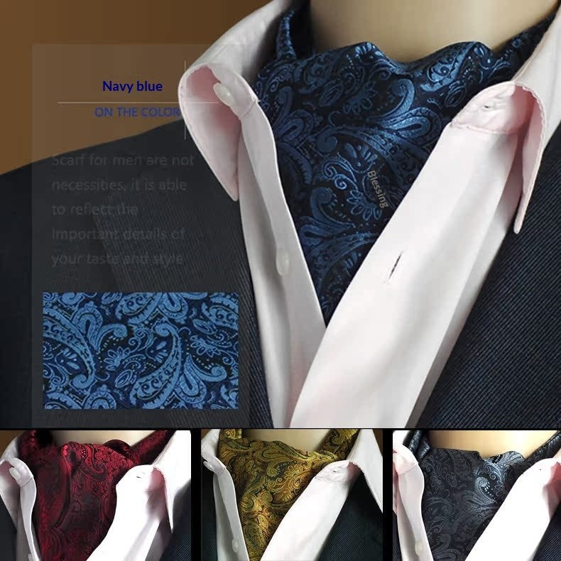 Mens Formal Jacquard Scarf With Tiny Polka Dots Neck Wrap