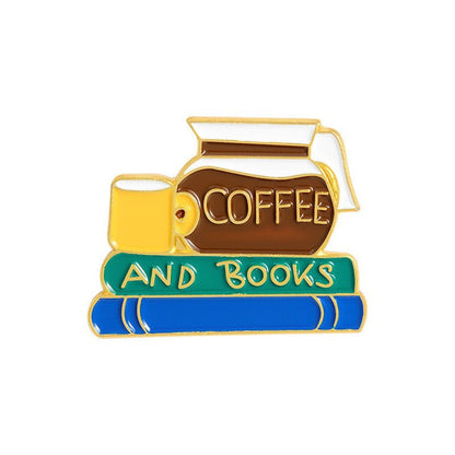 Geometric Cartoon Book Brooch