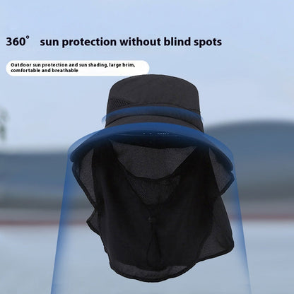 Hat Men's Sun-shade Fisherman Hat Big Brim Sun-proof Fishing Hat