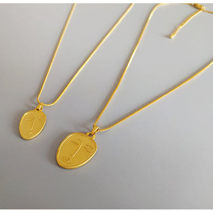 Design Gold Coin Medal Brass Gold Plated Necklace