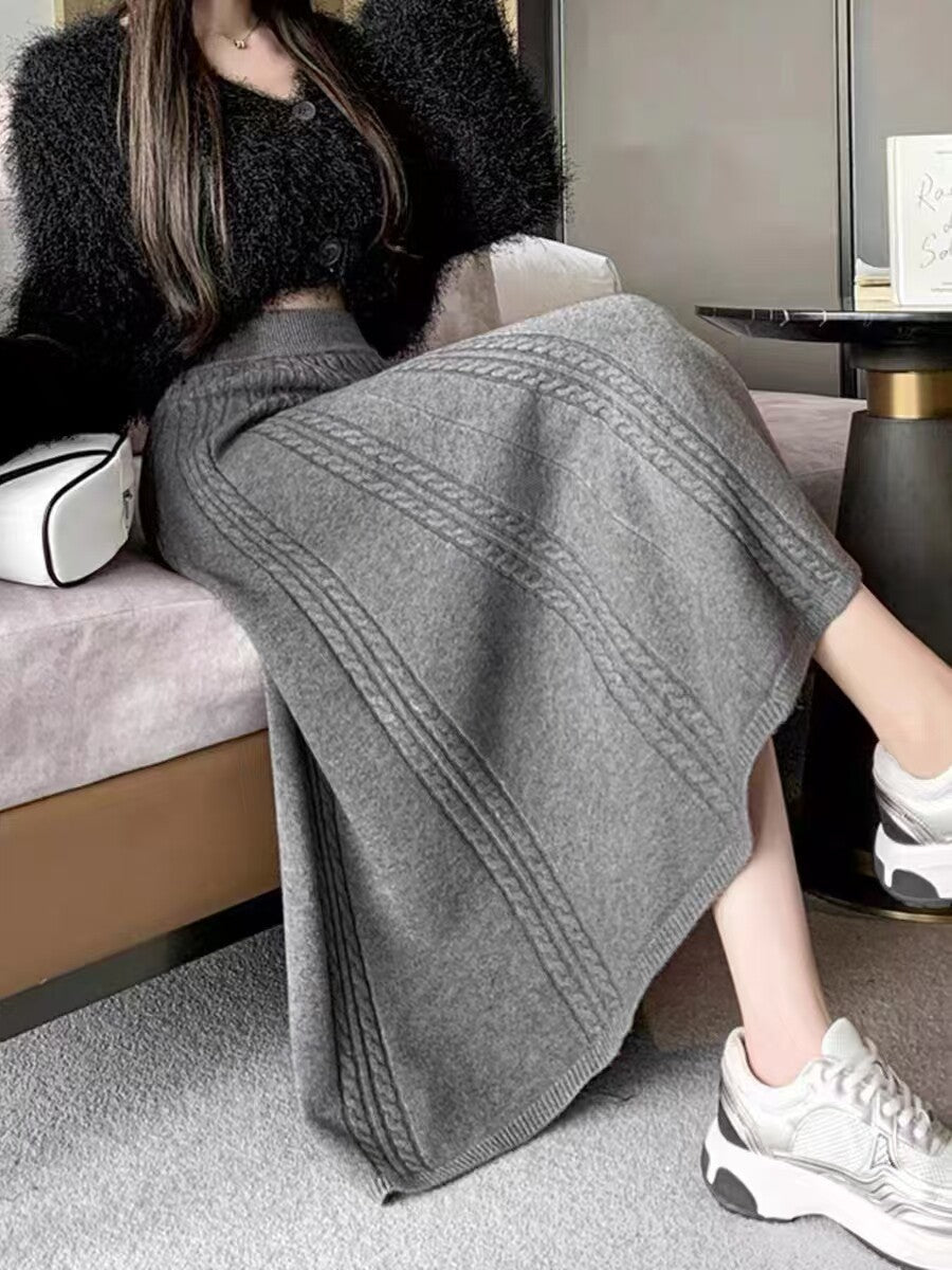 Herringbone-knit Skirt For Women