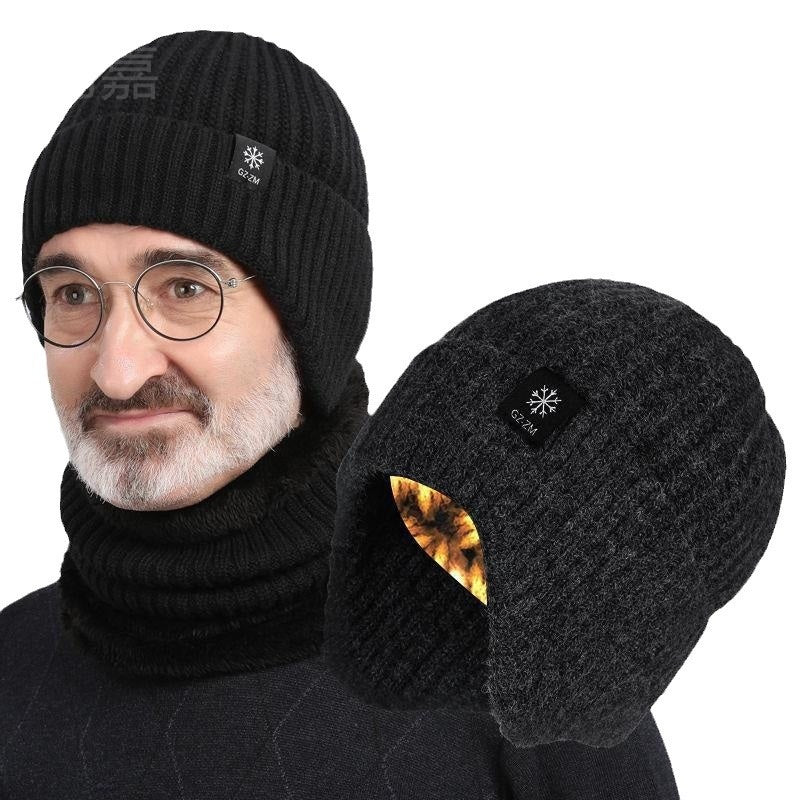 Middle-aged Elderly Men's Wool Ear Protection Hat
