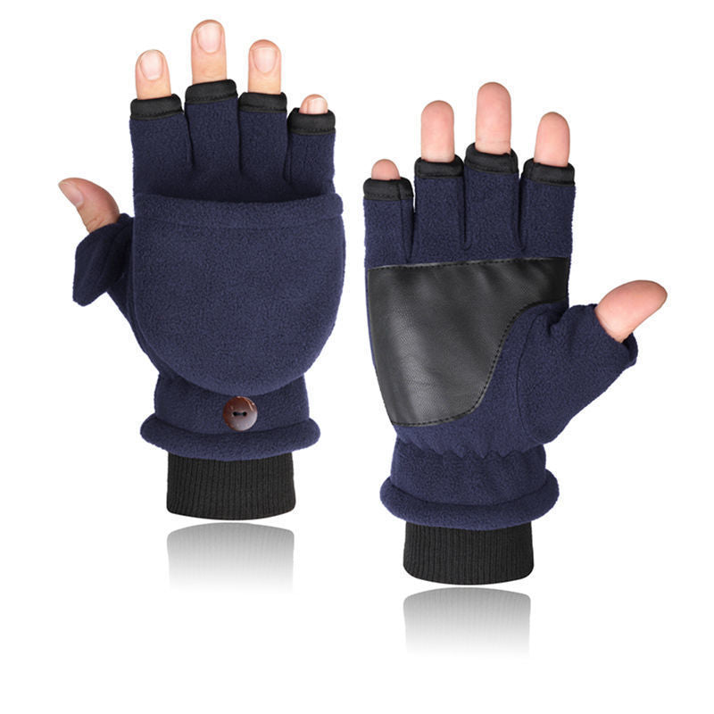 Double-layer Velvet Flip Touch Screen Gloves