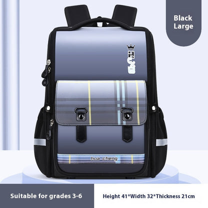 Plaid Schoolbag Grade Spine Protection Student Backpack