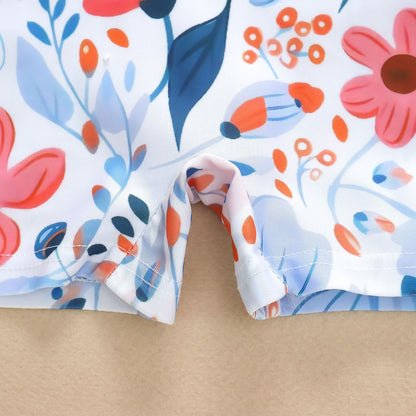 Girls' Flower Full Printed One-piece Swimsuit Baby