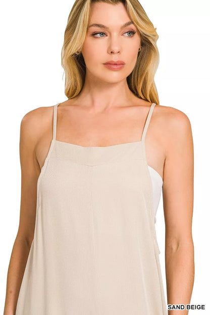 Zenana Rayon Woven Wide Leg Jumpsuit