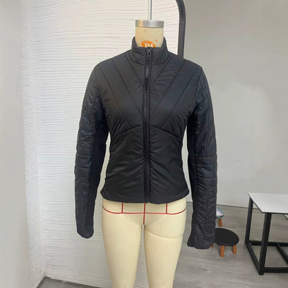 Womens Casual Sporty Warm Cotton-padded Coat