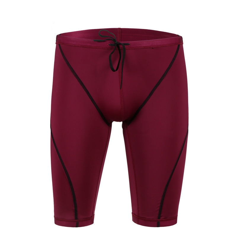 Men's Shark Skin High Elastic Swimming Trunks