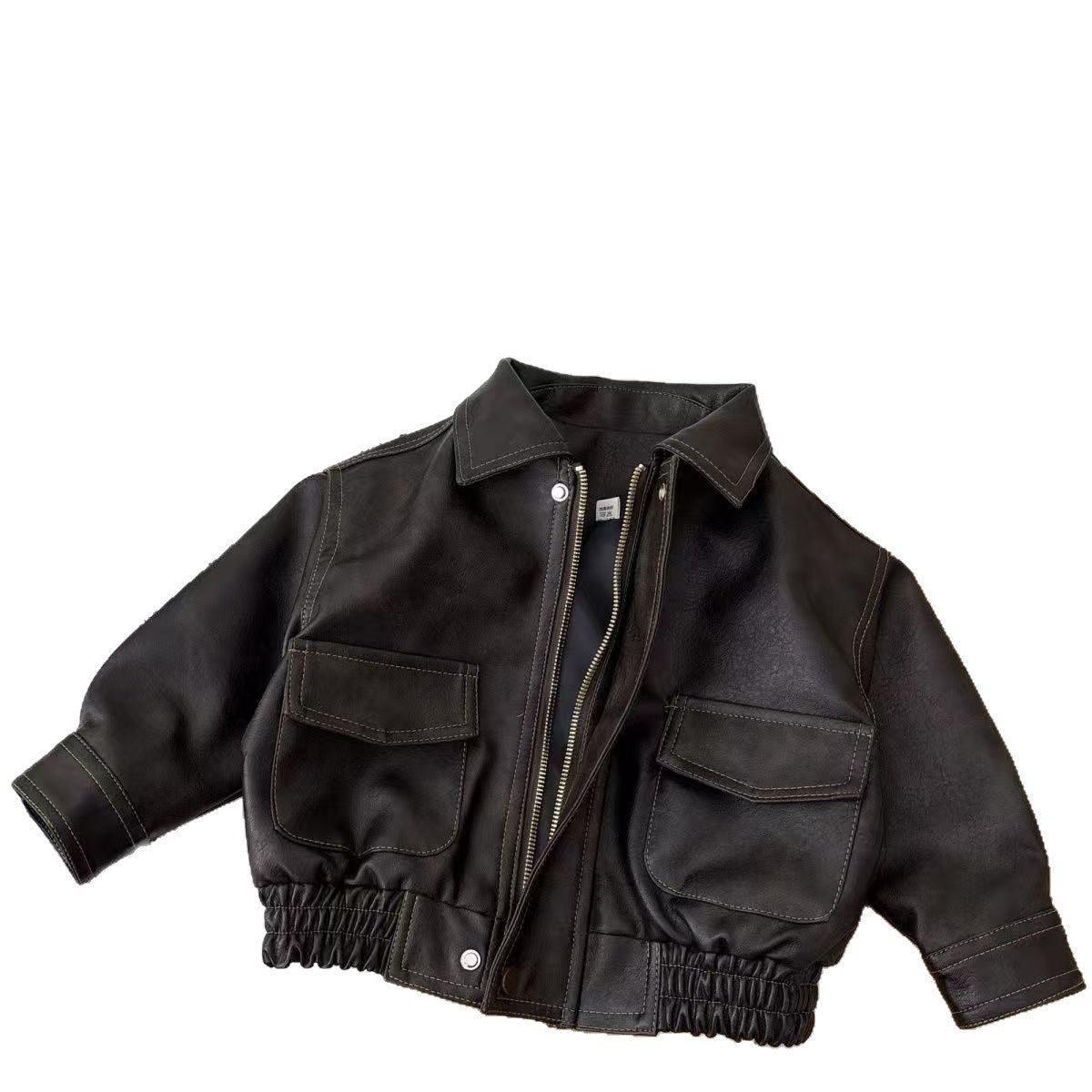 Children's Boys' Fashion Leather Jacket Top