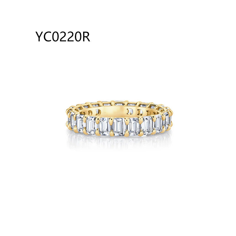 S925 Sterling Silver Moissanite Ring - Fully Paved Stacking Band with Niche Design for Women Lightweight Luxury Jewelry