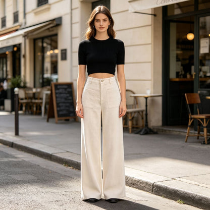 Spring And Autumn Retro Straight-leg Corduroy Pants