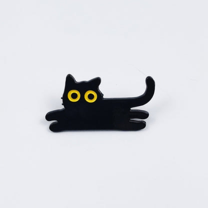 Black Catstyle Brooch, Versatile And Niche, Made Of Alloy For Clothing