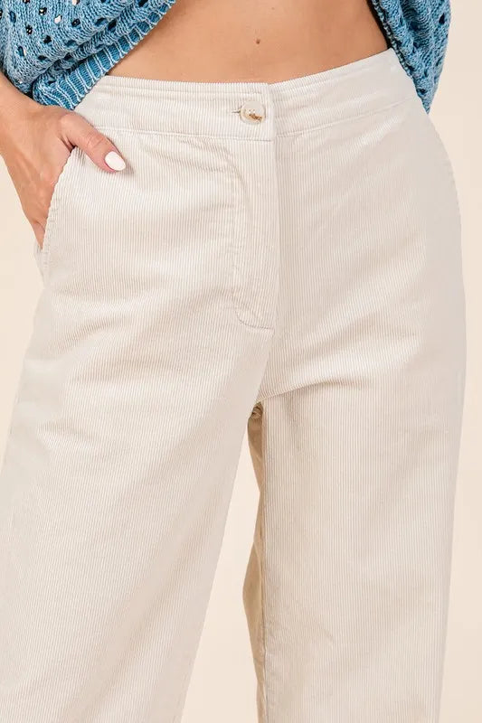 Mittoshop Corduroy Back Elastic Waist Pants