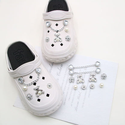 Silver Bear Shoe Buckle Beach Shoes Hole Shoes Decoration Accessories Suit